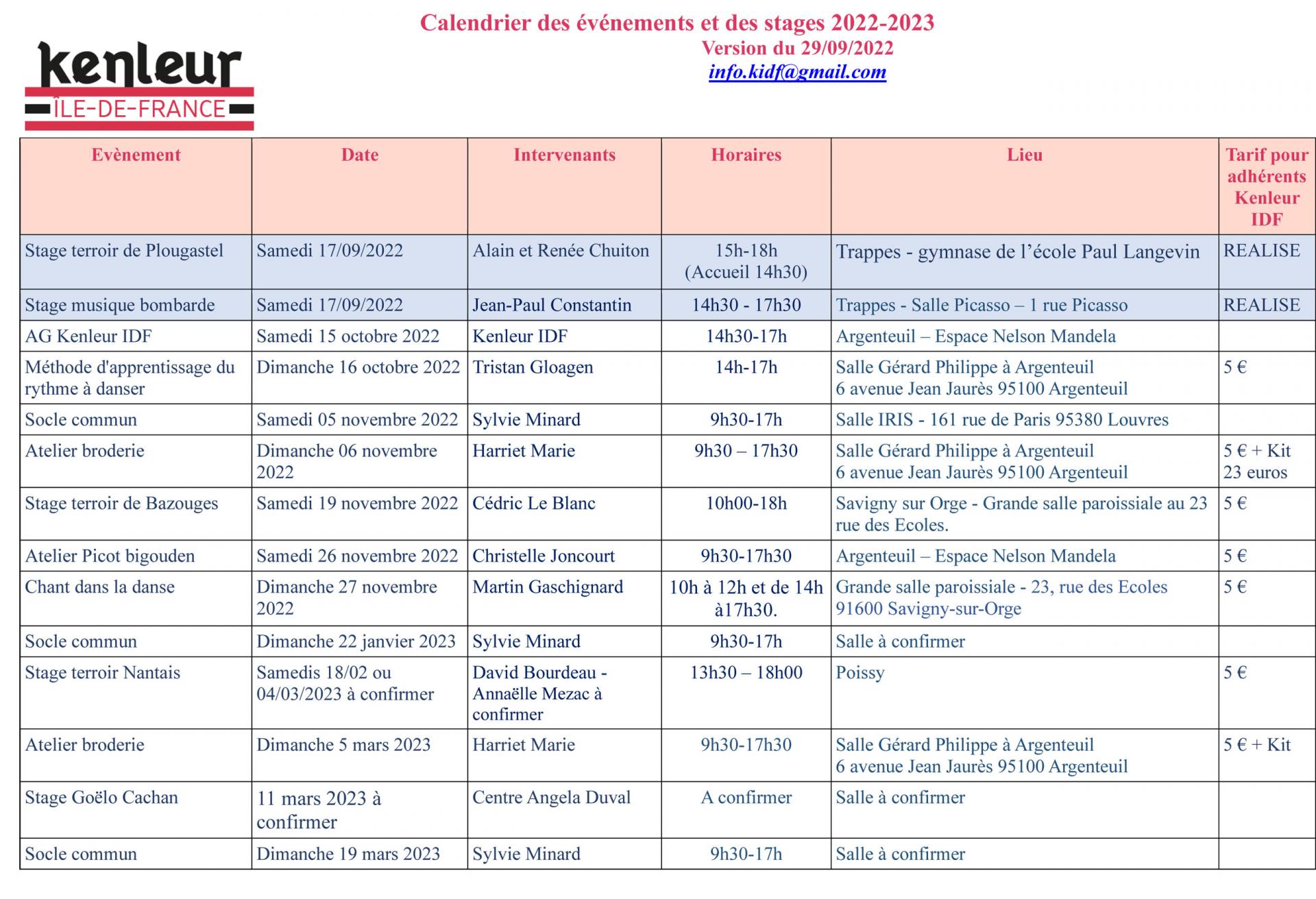 Calendrier des stages 2022 2023 version 5102023