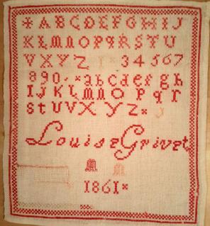 4 marquoir brode par louise grivet 1862