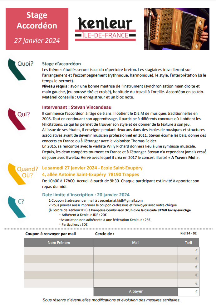 Stage accordeon janvier 2024